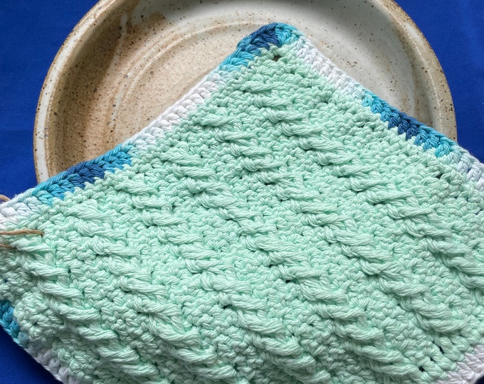 Sea Glass 100% Cotton Dishcloth Handmade in Upstate New York