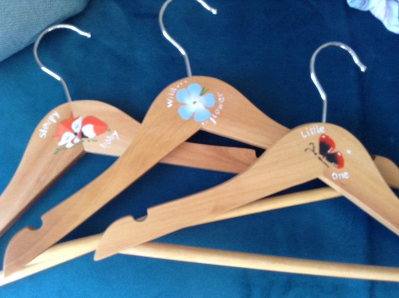 Set of the baby girl clothes hangers with nature theme Etsy