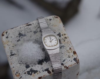 Reloj Seiko vintage para mujer: reloj de pulsera plateado con cuerda