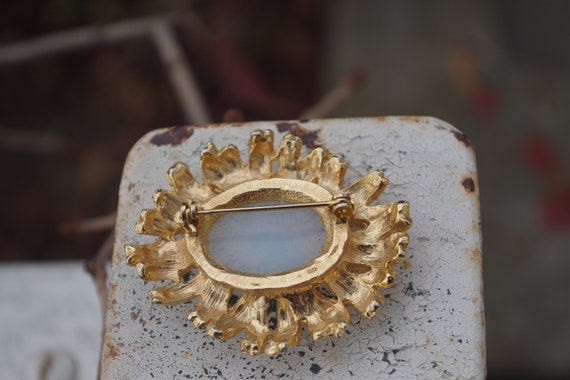 Beautiful Moon Glow Glass Gold Tone From The 80s … - image 2