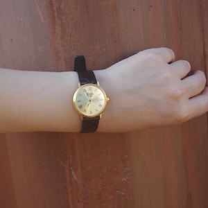 Men's Coors light Beer Genuine Leather Gold Plated Watch
