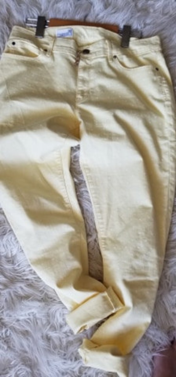 Yellow 1980s Legging Jeans