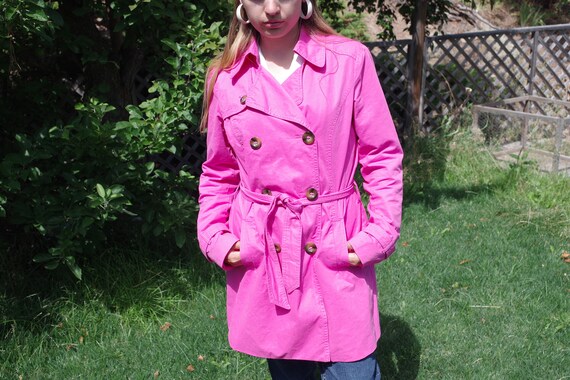 calvin klein pink trench coat