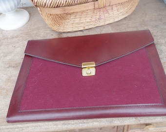 Vintage Bell Helicopter Textron Leather Portfolio Briefcase