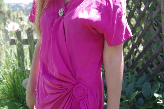 Beautiful Pink 80s Dress With Shoulder Pads