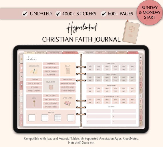 Christian Planner, Daily Digital Planner, Prayer Journal Digital Bible Journal, Faith Planner Notability Planner Goodnotes Template for iPad