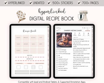 Digital Recipe Book: Meal Planner, Grocery List (GoodNotes, iPad)