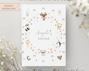 Customizable Baby Memory Book: Printable First Year Journal (Digital Download)