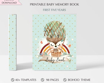 Printable Baby Memory Book: First 5 Years (Digital Download)