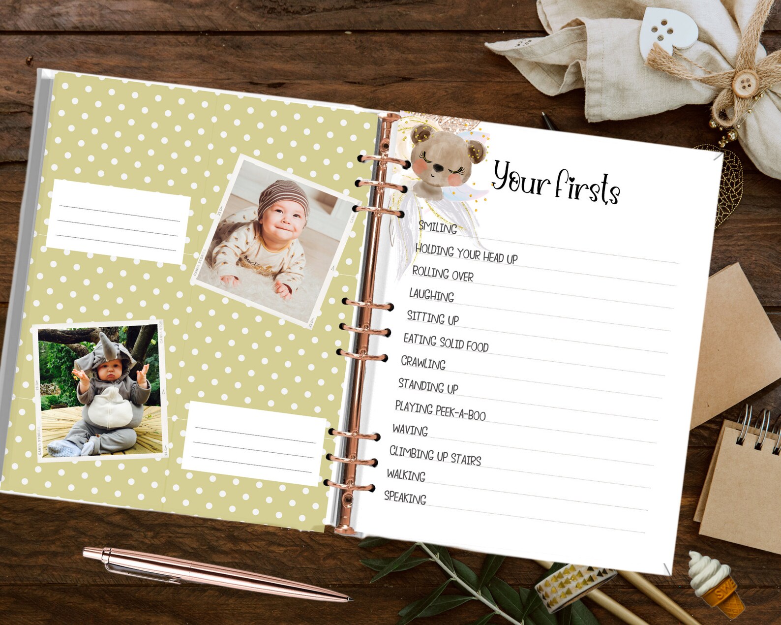 Printable Baby Journal Printable Baby Book Pages Baby Etsy