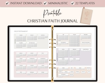 Printable Christian Faith Journal: Bible Study Planner (Digital Download)