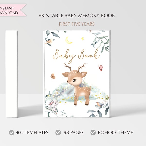 Druckbares Baby Journal - Druckbare Baby Buch Seiten - Baby Memory Buch - Baby Buch Erste 5 Jahre - Baby Meilenstein Buch - SOFORT DOWNLOAD