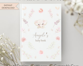 Elephant Baby Memory Book: Customizable Cover (Digital Download)