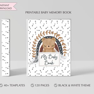 Printable Baby Journal - Printable Baby Book Pages - Baby Memory Book - Baby Book First Year - Baby Milestone Book - INSTANT DOWNLOAD