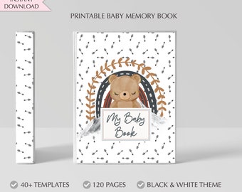 Printable Baby Journal - Printable Baby Book Pages - Baby Memory Book - Baby Book First Year - Baby Milestone Book - INSTANT DOWNLOAD