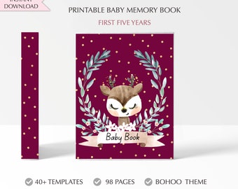 Printable Baby Memory Book: Gender Neutral, First 5 Years (Digital Download)