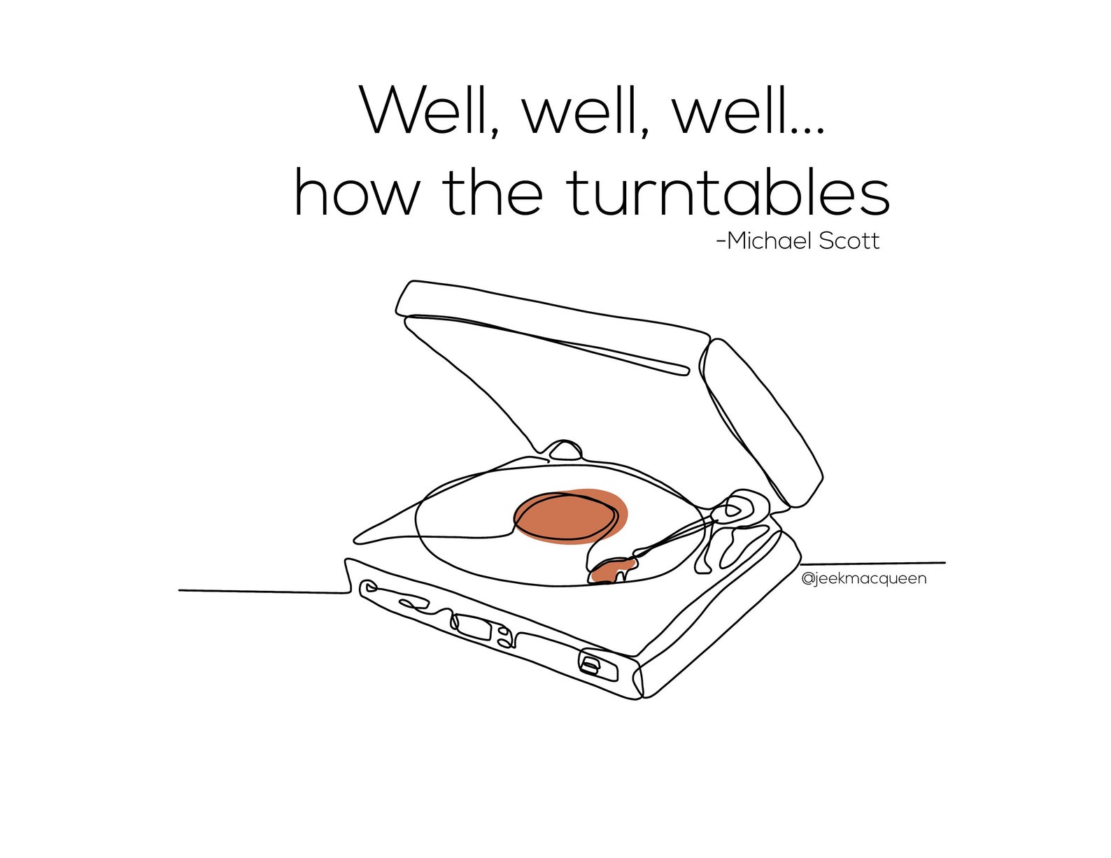 Turn Tables the Office Quote Digital Art Line Art Graphic Etsy Canada