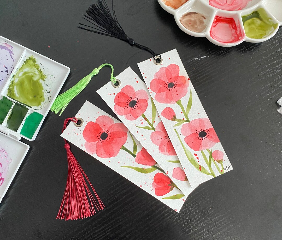 Gaza Poppy Poppies for Palestine Bookmark Free Palestine Gaza Watercolour ...