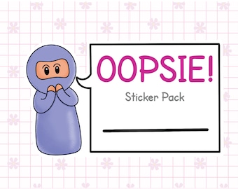 Oopsie Sticker Pack - Geek Pack - Kpop Pack-  Pop Culture -Gamer Stickers - Mixed - Islamic