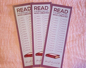 Quran Tracker Bookmark - Read - Surah Alaq - Iqra - Islamic - Ramadan