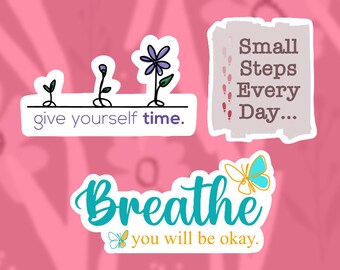 Mental Health Matters Stickers (3 Pack) - Wellness Stickers - Healing - Self Care - Motivational