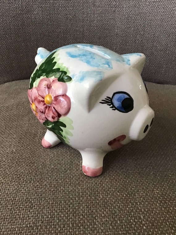 Vintage Hand Painted China Piggy Bank 9.5 Cms H Etsy Australia