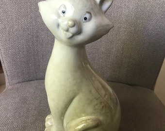 ヴィンテージアート陶器の水玉模様の猫 - Etsy 日本