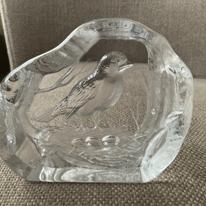 Vintage Dartington Crystal Moulded Reversed Heavy Glass Paperweight