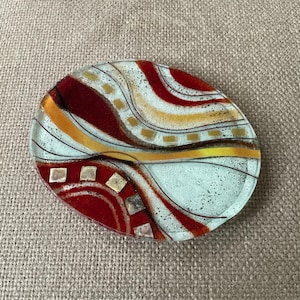 Vintage Glass Oval Drinks Coaster