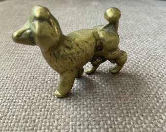 Vintage Solid Brass Small Poodle Figurine (5cms h)