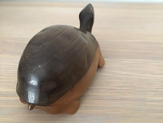 Tartaruga In Legno Intagliata A Mano, Commercio Equo, 10x6x4 Cm, Feng Shui, Bali