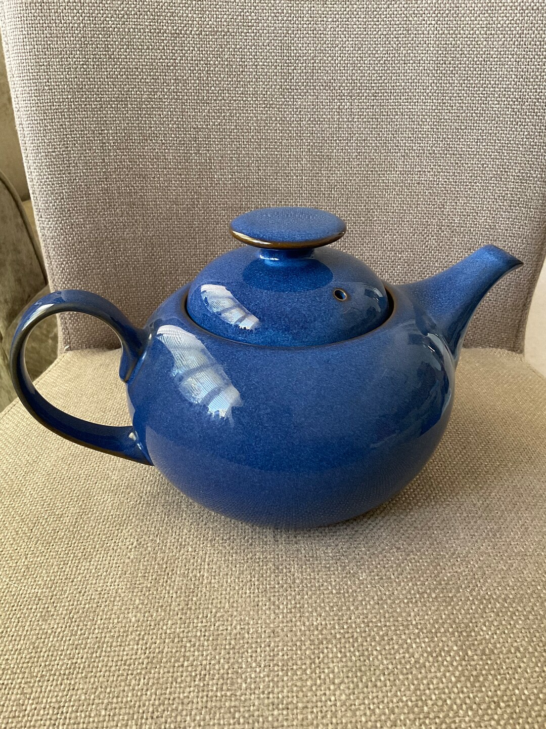 Vintage Denby Imperial Blue Squat Teapot 1.75 Pts Etsy