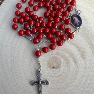 Rosary of the Precious Blood of Jesus/Handmade/Prayer Beads/Handmade/Unique Design/Rosary Beads/Catholic Gift/Catholic Rosary/Unisex/Red Ros