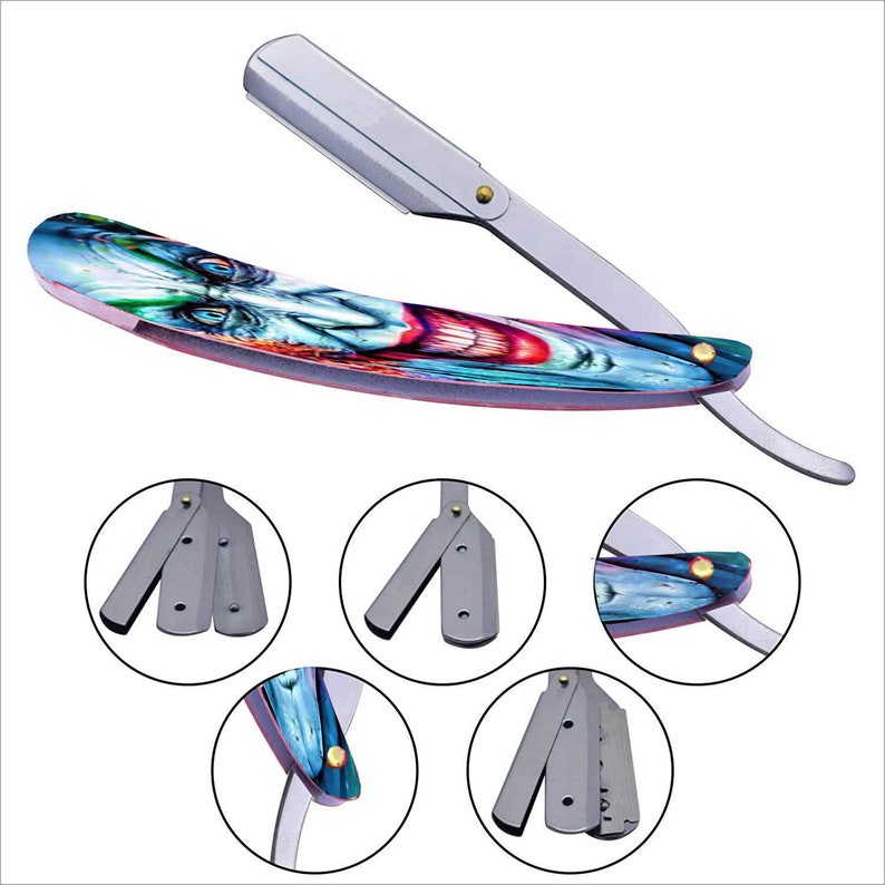 The Joker straight razor changeable blade with Pu leather Etsy