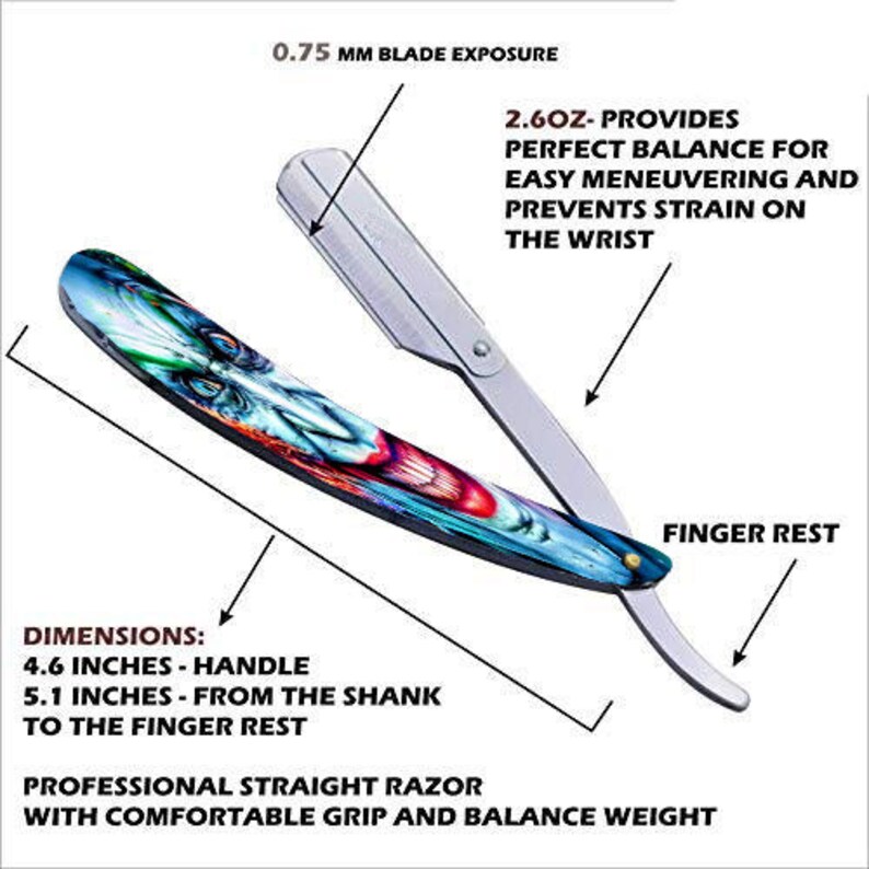The Joker straight razor changeable blade with Pu leather Etsy