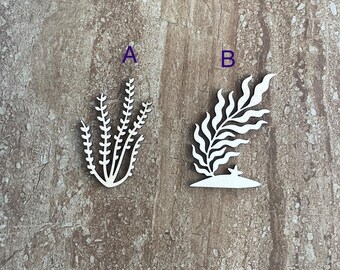 Wood Seaweed Cutout, Ocean Theme Craft Shape, Beach Decor