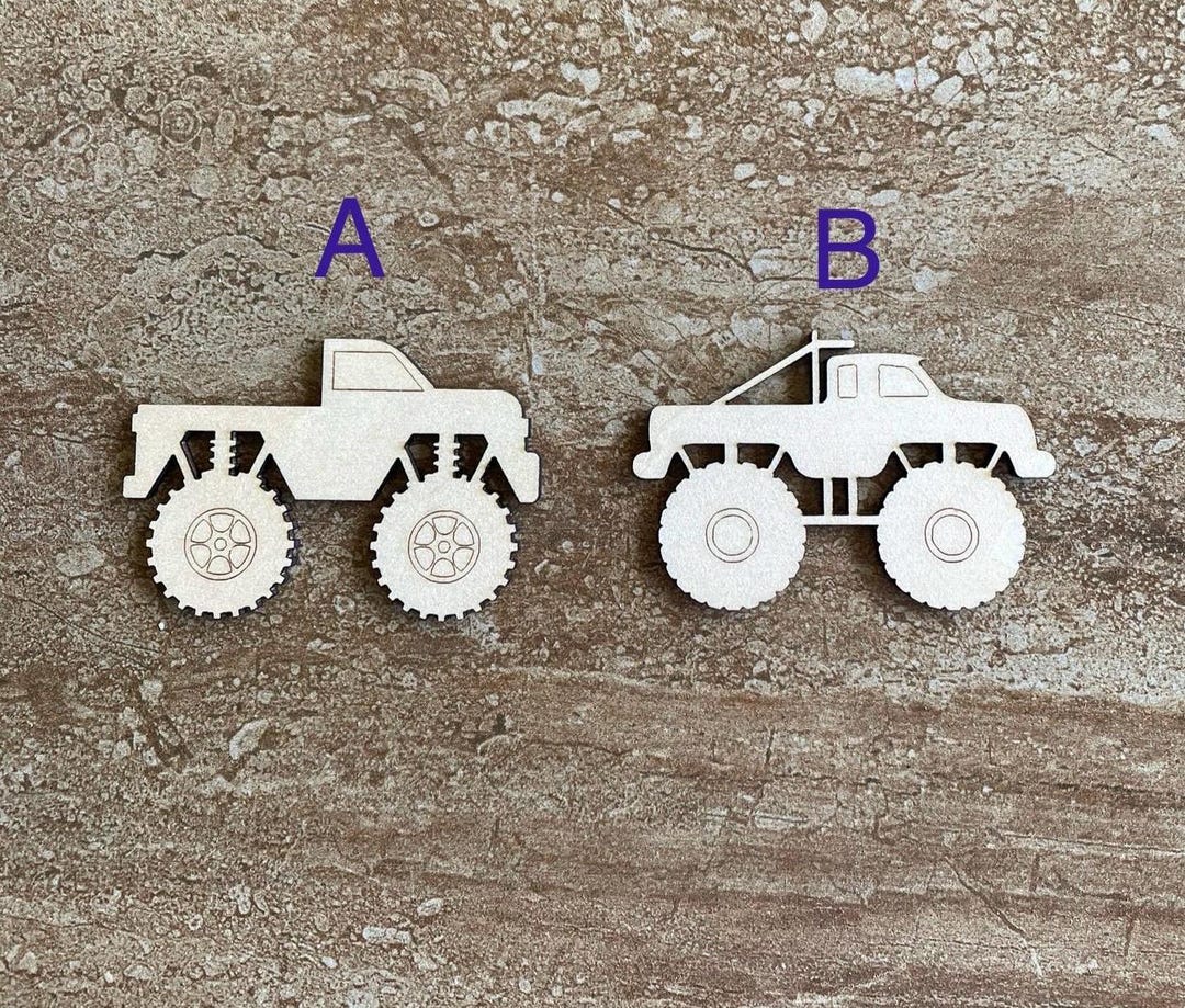 Monster Truck Cutout, Wooden Monster Truck, Monster Truck Wall Decor ...