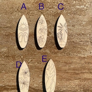 Handmade Wooden Surfboard Cutout, Beach Theme Decor