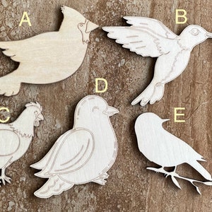 Wood Bird Cutout, Craft Bird Shape, Wooden Bird DIY, Unfinished Bird