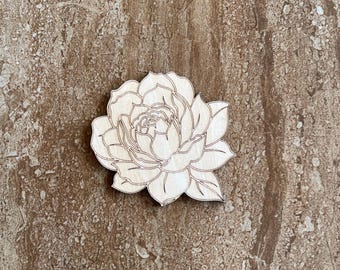 May include: A laser-cut wooden cutout of a single white rose with intricate details. The rose is a popular motif for home decor and crafts.
