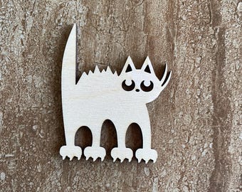 Wood Cat Cutout, Wooden Cat Shape, Unfinished Wood Cat, DIY Craft Blank, Cat Silhouette, Pet Decor, Paintable