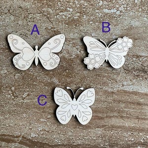 Wood Butterfly Cutout, Laser Cut Wooden Decor, Craft Supplies