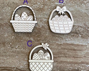 Wood Easter Basket Cutout, Spring Decor, DIY Craft Shape