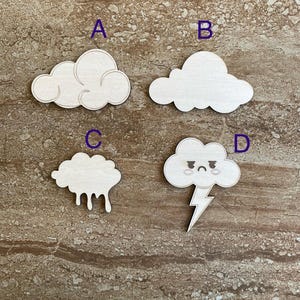 Wooden Cloud Cutout, Cloud Shape Wood, Unfinished Wood Cloud, DIY Cloud Decor, Nursery Cloud Sign, Craft Cloud Cutout