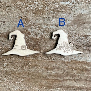 Wood Witch Hat Cutout, Unfinished Halloween Craft Shape