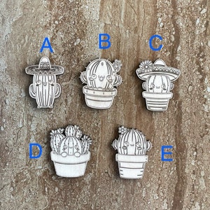 Wood Cactus Cutout, Unpainted Wood, Cactus Decor, Craft Supply