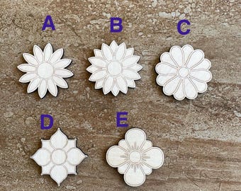 Wood Flower Cutout, Unfinished Wood, Floral Wall Art