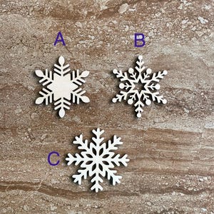Wood Snowflake Cutout, Christmas Snowflake Decor, Winter Craft Supplies, DIY Holiday Decoration, Unfinished Snowflake Shape