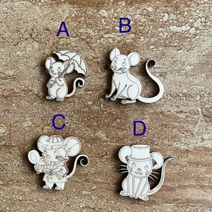 Wooden Mouse Cutout, Craft Mouse Shape, DIY Mouse Decor, Mouse Party Decor, Animal Shape Cutout, Nursery Mouse Decor, Wood Mouse Cutouts