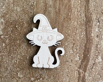 Wood cat cutout, unfinished wood cat shape, wooden cat craft blank, DIY cat decor, cat wall art, wood cat silhouette